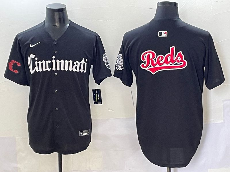 Men 2025 Cincinnati Reds Blank Black Five generations Joint Name Nike MLB Jersey style 3